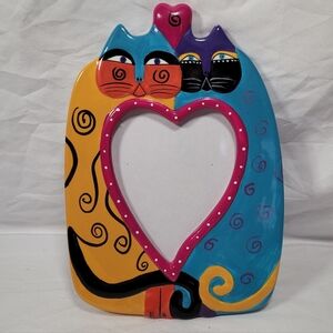 Laurel Burch Colorful Cat Heart Picture Frame